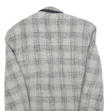 UMBERTO GINOCCHIETTI Mens Grey Linen Blend Classic Jacket M Woven Button Closure