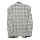 UMBERTO GINOCCHIETTI Mens Grey Linen Blend Classic Jacket M Woven Button Closure