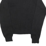 TOMMY HILFIGER Mens Black Plain Pullover Crew Neck Basic Knit S Cotton Jumper