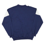 ZAPATON Mens Blue & White Sweatshirt Stand Collar L Cotton Blend Casual Pullover
