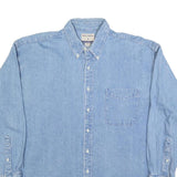 HIGH SIERRA Mens Blue Denim Shirt XL Button-Down Collar Long Sleeve Casual
