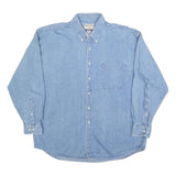 HIGH SIERRA Mens Blue Denim Shirt XL Button-Down Collar Long Sleeve Casual