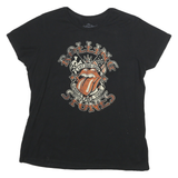 ROLLING STONES Womens Black Graphic T-Shirt 2XL Short Sleeve Round Neck Band