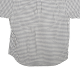 TOMMY HILFIGER Mens Grey & White Check Shirt L Button Down Collar Short Sleeve