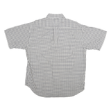 TOMMY HILFIGER Mens Grey & White Check Shirt L Button Down Collar Short Sleeve