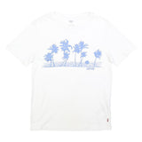 LEVI'S Womens White T-Shirt XS Short Sleeve Crew Neck Palm Tree Graphic