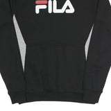 FILA Mens Black & Grey Cotton Blend Crew Neck XS Sweatshirt Pullover Logo