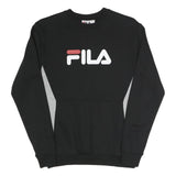 FILA Mens Black & Grey Cotton Blend Crew Neck XS Sweatshirt Pullover Logo