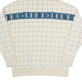 PUMA Womens Cream Checked Logo Print Hoodie UK 10 Cotton Blend Drawstring