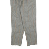 Womens Regular Fit Check Grey Trousers W25 L25 Stylish Classic Zip Closure