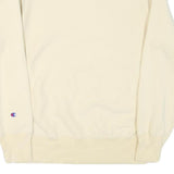 CHAMPION Mens Cream Crew Neck L Sweatshirt Cotton Blend Pullover Logo