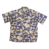COOKE STREET Mens Blue & Beige Hawaiian Shirt L Cotton Casual Relaxed Fit