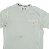 CARHARTT Mens Grey S Short Sleeve Crew Neck Pocket T-Shirt Cotton Blend