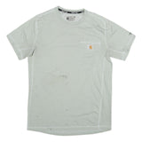 CARHARTT Mens Grey S Short Sleeve Crew Neck Pocket T-Shirt Cotton Blend