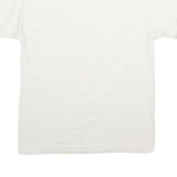 HANES Mens White & Red T-Shirt L Short Sleeve Crew Neck Cotton Casual