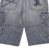 RAINBOW Mens Shorts Blue Cargo 2XL W34 Comfortable Cotton Blend Casual