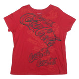COCA COLA Womens Red 2XL Graphic T-Shirt Short Sleeve Round Neck Cotton Blend