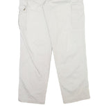 Womens White Cotton Regular Fit Straight Leg Trousers W33 L32 Utility Style