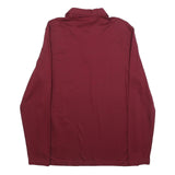 CALVIN KLEIN Mens Maroon Long Sleeve Plain Polo Shirt M Classic Fit