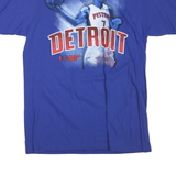 ADIDAS Mens Blue Detroit Graphic T-Shirt L Short Sleeve Crew Neck Basketball