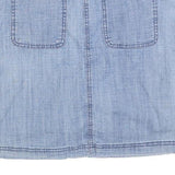 KAREN SCOTT Womens Blue Cotton Blend Mini Denim Style Skirt M Casual Summer Wear