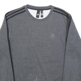 ADIDAS Mens Grey Cotton Blend Crew Neck S Sweatshirt Three Stripe Design