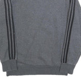 ADIDAS Mens Grey Cotton Blend Crew Neck S Sweatshirt Three Stripe Design