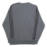 ADIDAS Mens Grey Cotton Blend Crew Neck S Sweatshirt Three Stripe Design