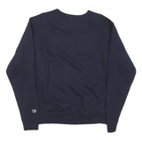 CHAMPION Mens Navy Blue Cotton Blend Crew Neck M Logo Sweatshirt Pullover