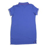 TOMMY HILFIGER Womens Blue Polo Dress Cotton Blend Short Sleeve L Classic Fit