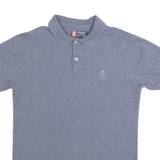 CHAPS RALPH LAUREN Mens Blue Short Sleeve Plain Polo Shirt S Cotton Blend