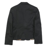 DOLCE & GABBANA Womens Black Blazer Jacket S Cotton Blend Plain Button Detail