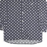 PACKARD Mens Blue & White Pattern Shirt M Cotton Casual Long Sleeve Button