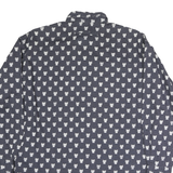 PACKARD Mens Blue & White Pattern Shirt M Cotton Casual Long Sleeve Button