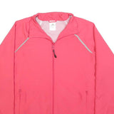 ADIDAS Womens Pink Jacket UK 18 Polyester Zip Plain Sportswear Activewear