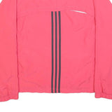 ADIDAS Womens Pink Jacket UK 18 Polyester Zip Plain Sportswear Activewear