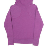 REEBOK Womens Purple Hoodie XS Pink Logo Print Pullover Sweatshirt