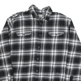JACHS Mens Black & White Check Shirt L Cotton Blend Long Sleeve Casual Button