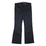 DICKIES Womens Polyester Blend Black Regular Flared Trousers W32 L32 Workwear