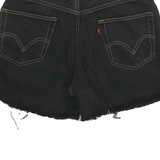 LEVI'S Mens Black Denim Cut-Off Shorts L W30 Relaxed Fit Casual Summer Style