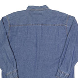 WHITE MOUNTAIN Mens Blue Denim Shirt L Button-Down Collar Casual Cotton