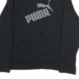 PUMA Womens Black Cotton Crew Neck Sweatshirt UK 12 Logo Print Pullover