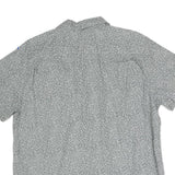 LEVI'S Mens Grey & White Floral Pattern Shirt L Cotton Blend Short Sleeve