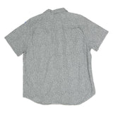 LEVI'S Mens Grey & White Floral Pattern Shirt L Cotton Blend Short Sleeve