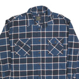 JACHS Mens Blue & Black Check Flannel Shirt XL Button Down Casual
