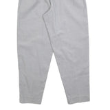 SEASON TICKET Womens Cotton Blend Light Grey Relaxed Straight Trousers W26 L28
