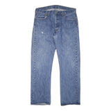 LEVI'S 501 Mens Jeans Blue Regular Straight Denim Medium W34 L32 Classic Zip