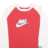 NIKE Boys Red & White Crew Neck XL Sweatshirt Cotton Blend Casual Pullover