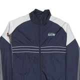 NFL Mens Blue & Grey Zip Jacket L Polyester Blend Striped Sports Team Casual