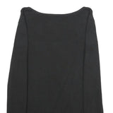 TOMMY HILFIGER Womens Black Plain Jumper Square Neck Basic Knit M Casual Cotton